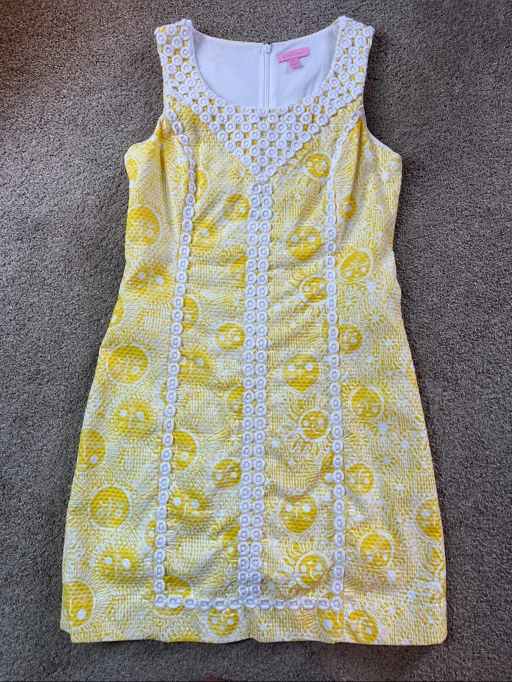 ☀️🌞☀️🌞RARE! Lilly Pulitzer Macfarlane Yellow Suns Shift sz8 EUC